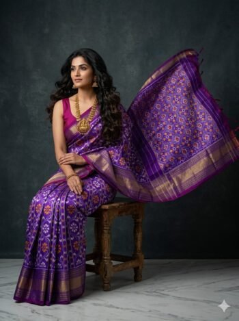 Ikkat silk saree