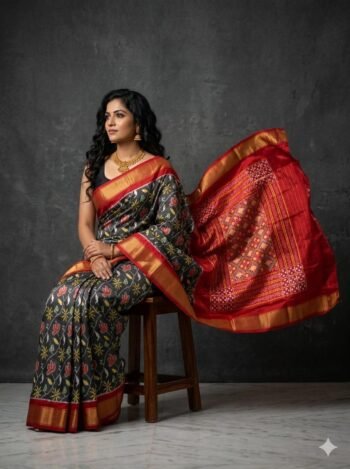 Ikkat silk saree