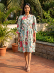 MINT BLOSSOM BUTTOM DOWN DRESS