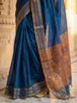 sambalpuri blue saree wide border 2