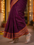 sambalpuri plum saree wide border 2